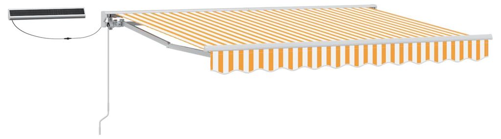 Elektrische ausziehbare Markise - CLORIS - Wettersensor - Gelb und Weiß 3x2,5 m - Markisen C1339