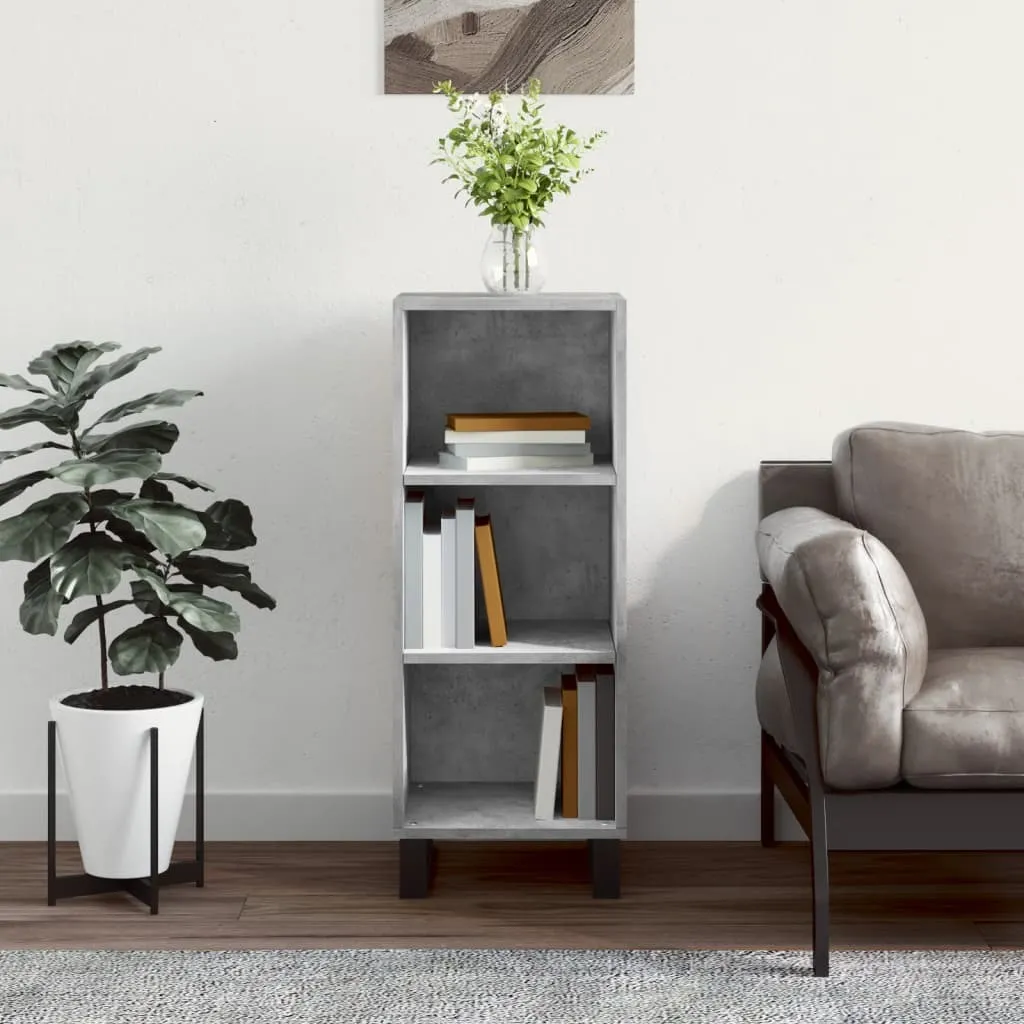 Credenza Moderna - Credenza Grigio Cemento 34,5x34x90 Cm In Legno Multistrato 93740424