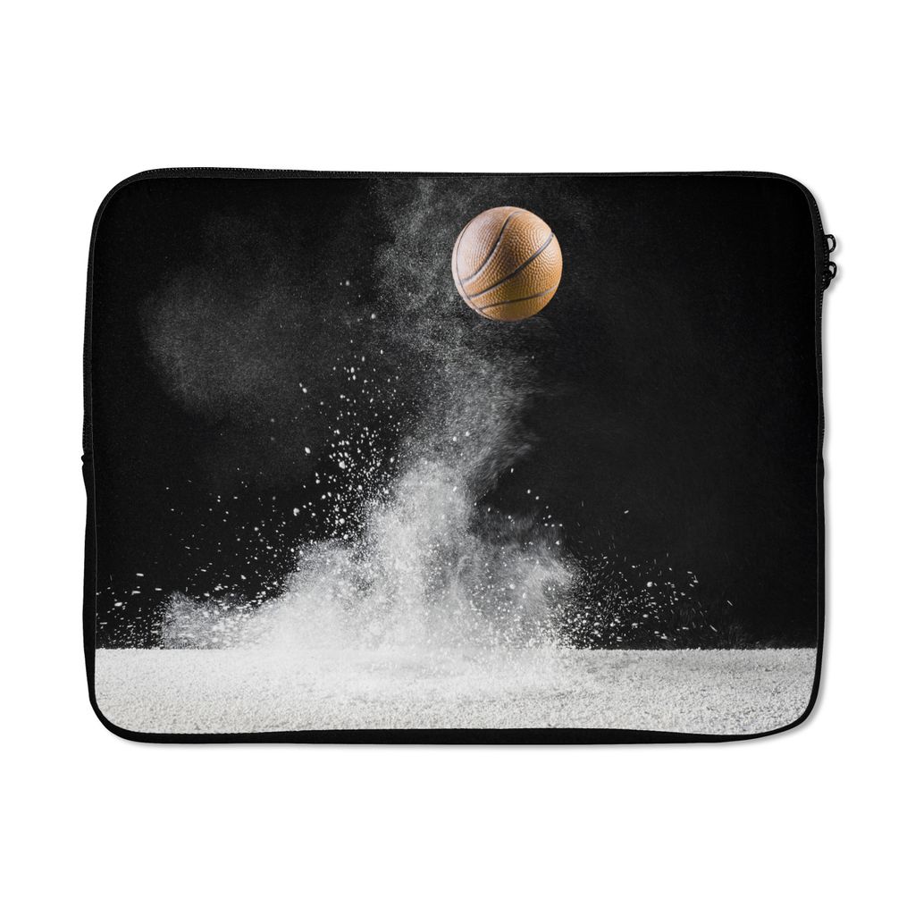 MuchoWow Laptop Hülle 17 Zoll Laptoptasche Staub von einem aufprallenden Basketball - Zipper - Schutzabdeckung