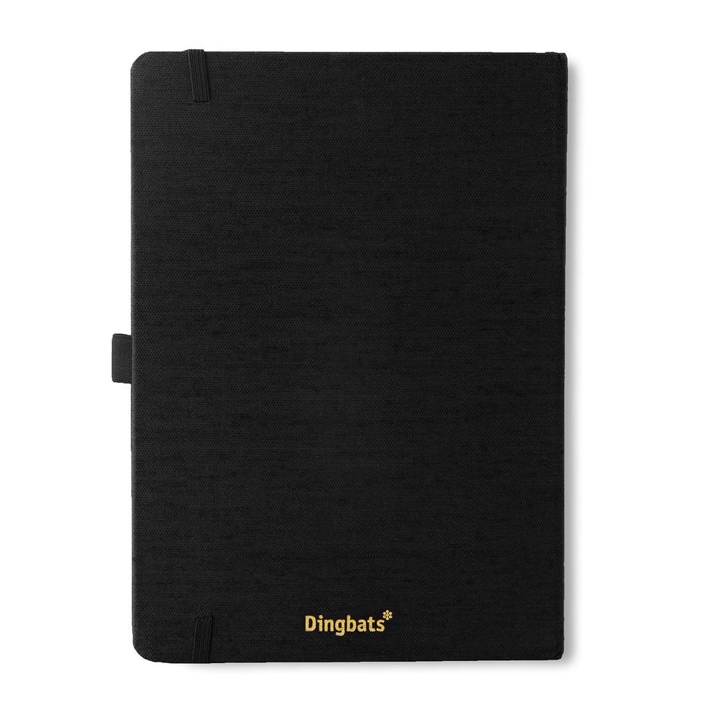 Carnet Dingbats* Pro B5 Pointillé - Couverture Tissu Noir, 128 Pages 160g/m², Élastique, Porte-stylo