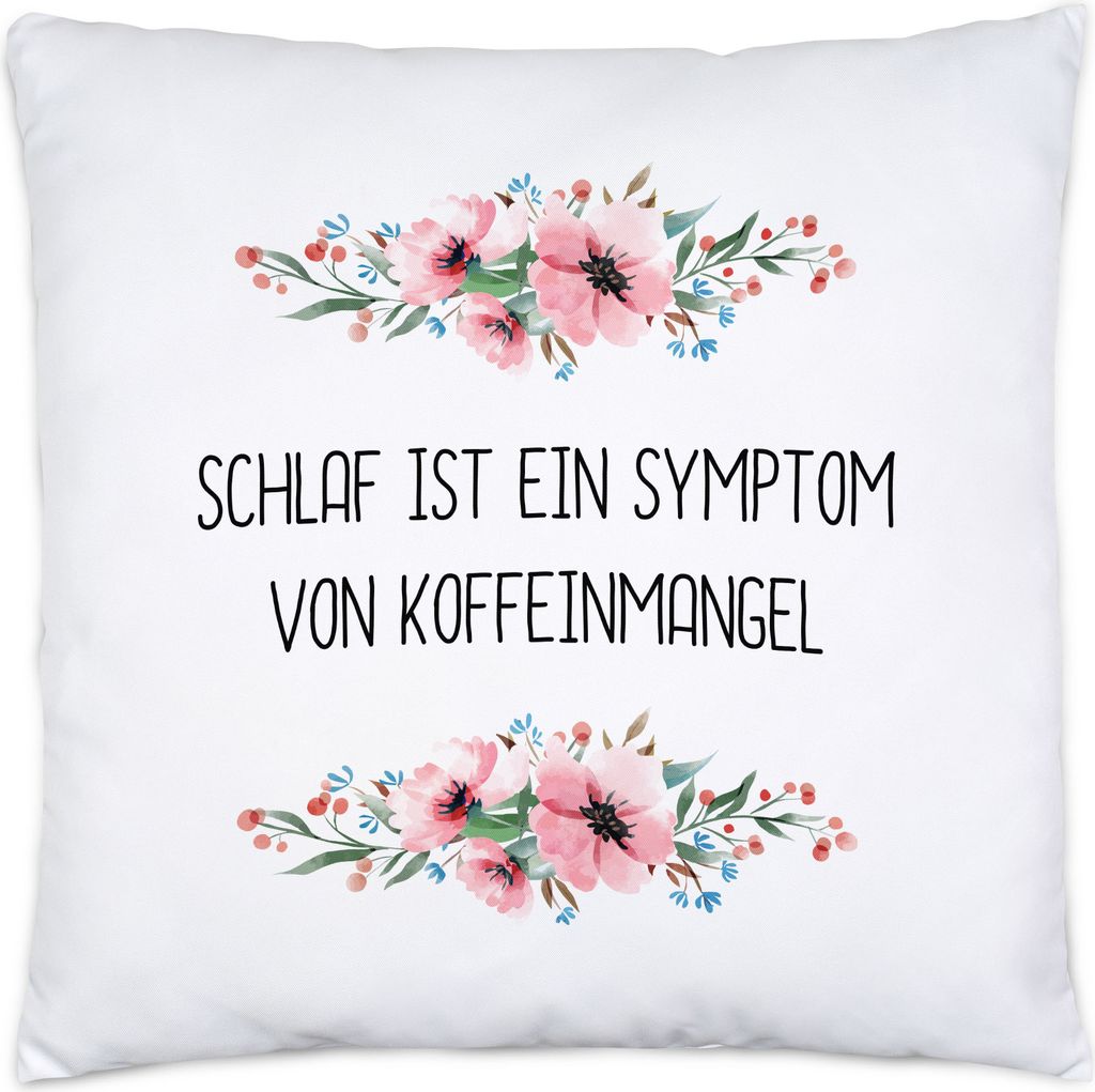Kissen mit Spruch Schlaf ist ein Symptom von Koffeinmangel Produktbild 