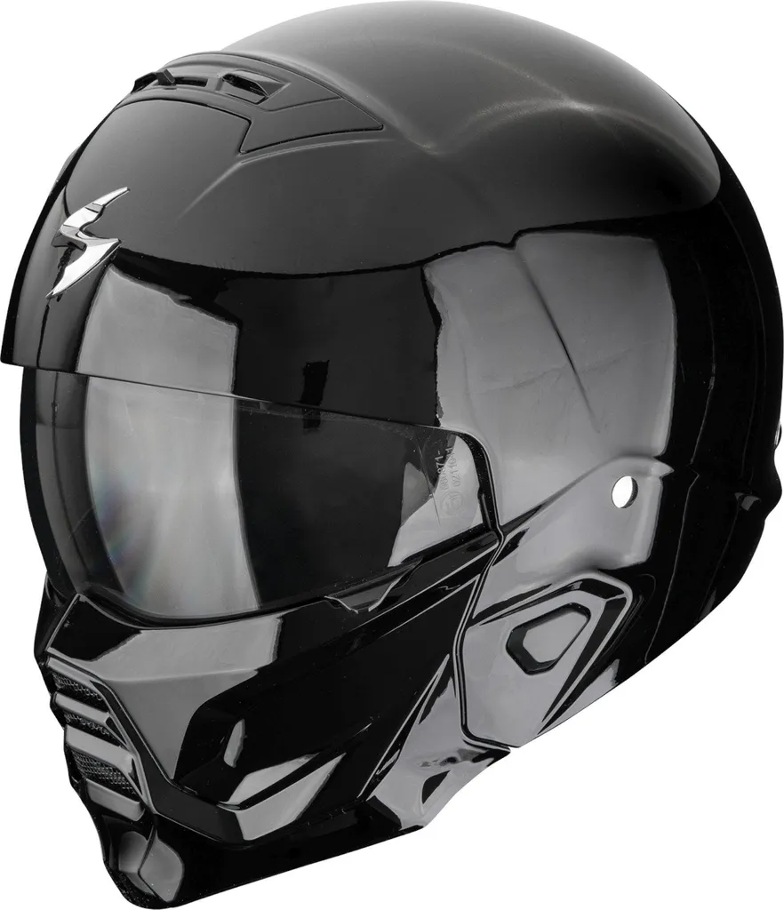 Scorpion Exo-Combat II Solid Jethelm Noir XL : Casque Moto Modulable
