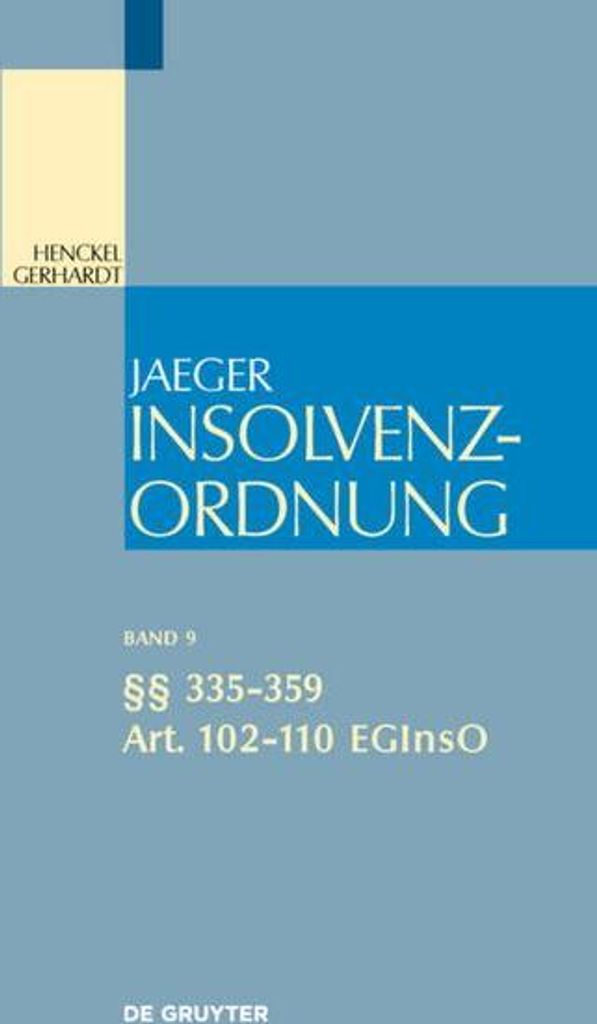 §§ 335-359; Art. 102-110 EGInsO