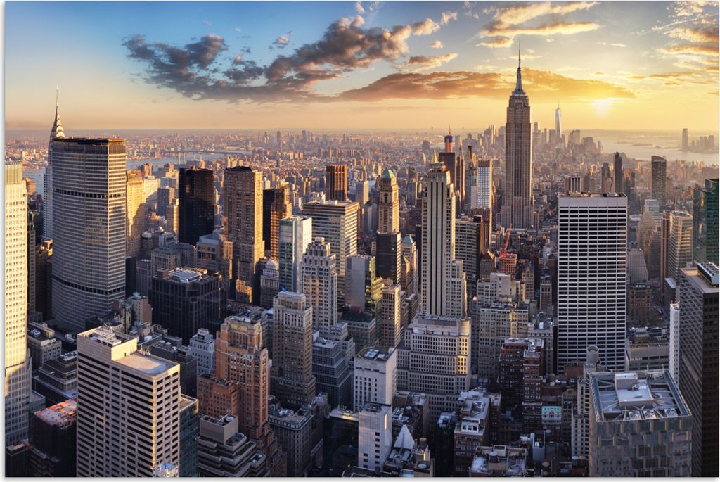 MuchoWow Poster New York - Skyline - Wolken 120x80 cm - Bilder