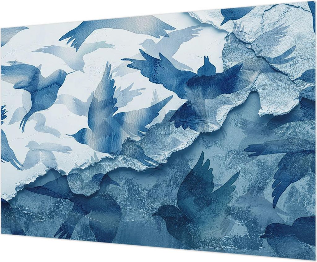 Wandtapete - Dekorative Tapete für Wohnzimmer - Tapetenfolie für Wanddekoration - 208x146 cm - Dynamische Vögel