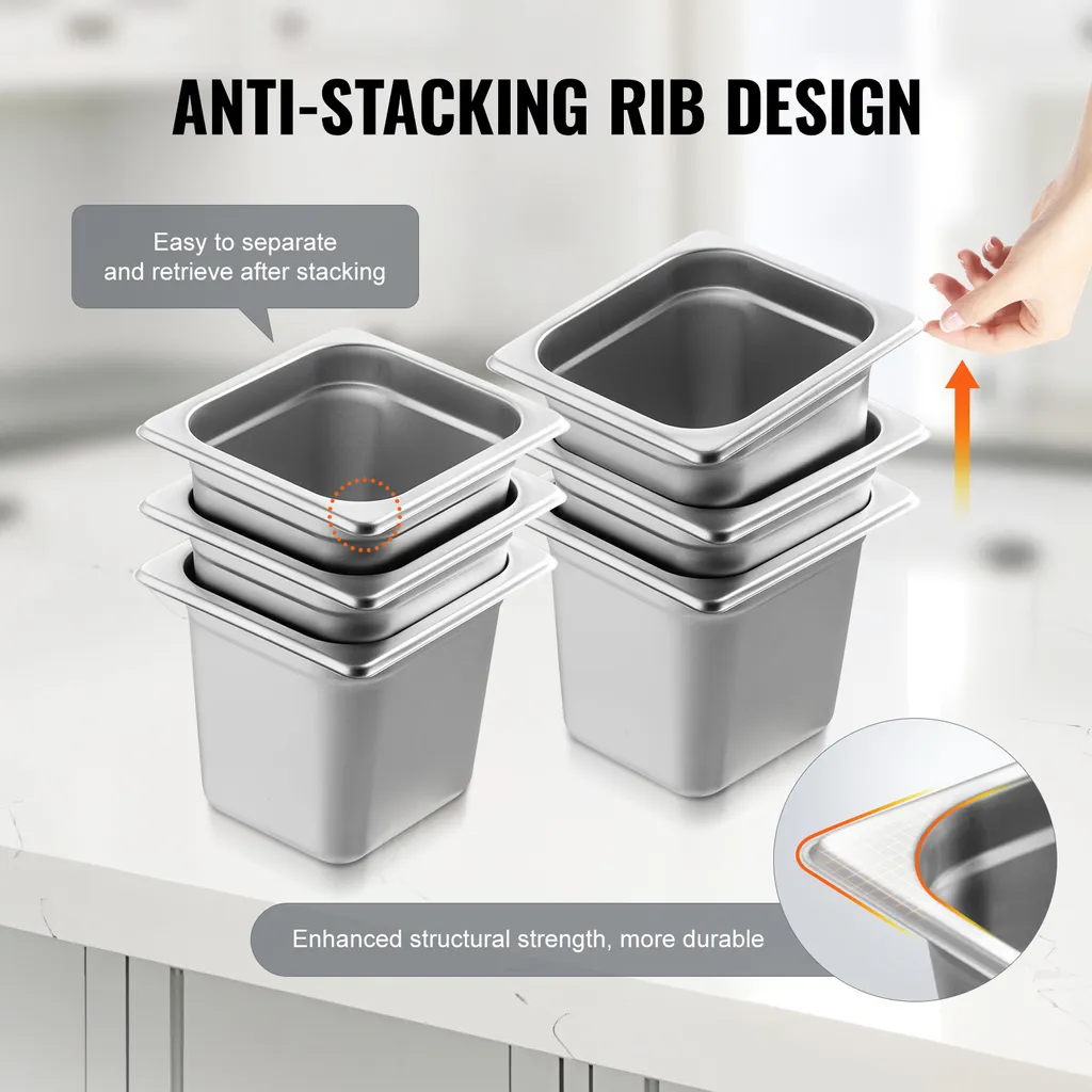 Set 6 Contenitori SucceBuy 1/6 GN per Tavolo a Vapore e Buffet - 4