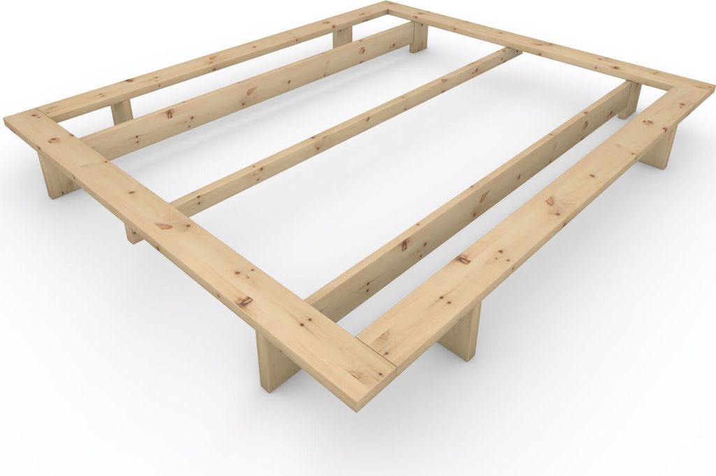 Massivholzbett im japanischen Stil "Komorebi" 180x220 Zirbe