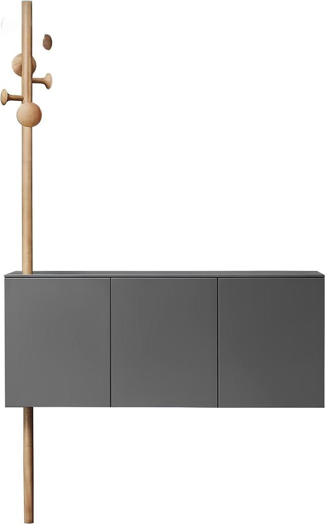 Design Wall Wardrobe Chest Of Drawers Hanging Storage Door Shelves Grey Colour