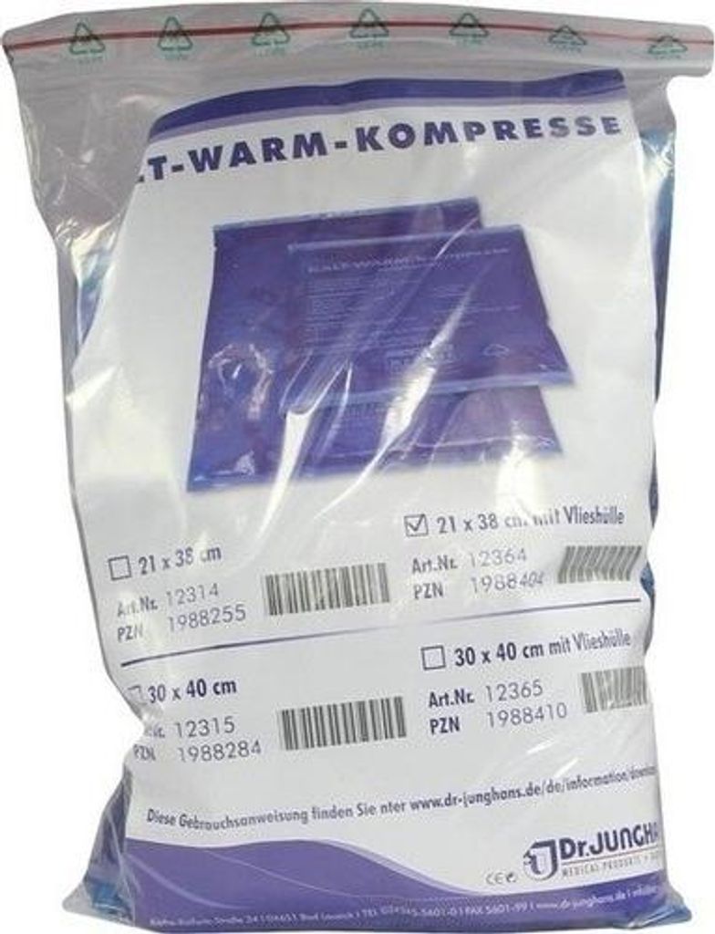 Compresse froid-chaud 21x38 cm avec enveloppe en non-tissé Image du produit 