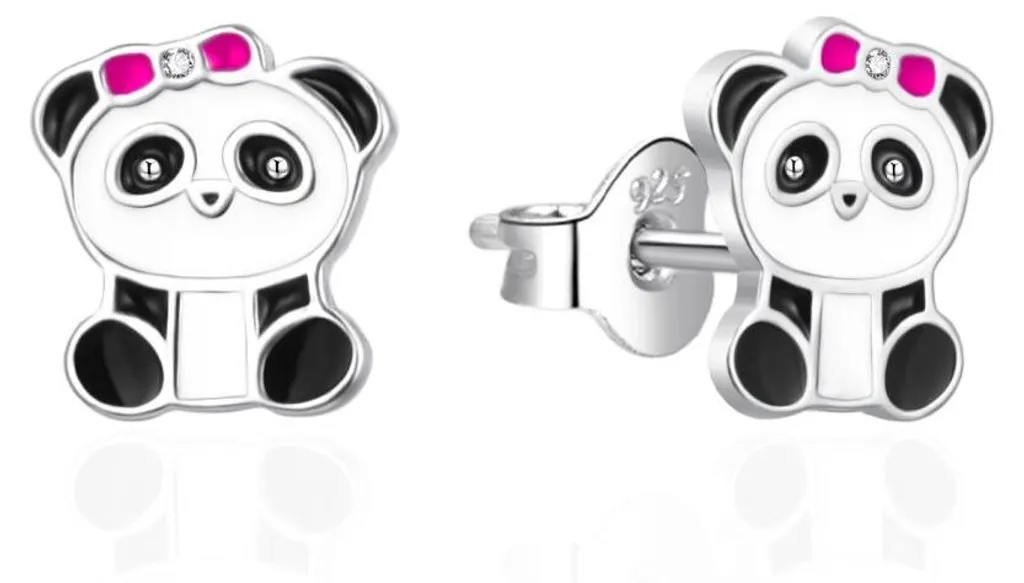 Boucles d'oreilles panda en argent, cadeau idéal pour anniversaire