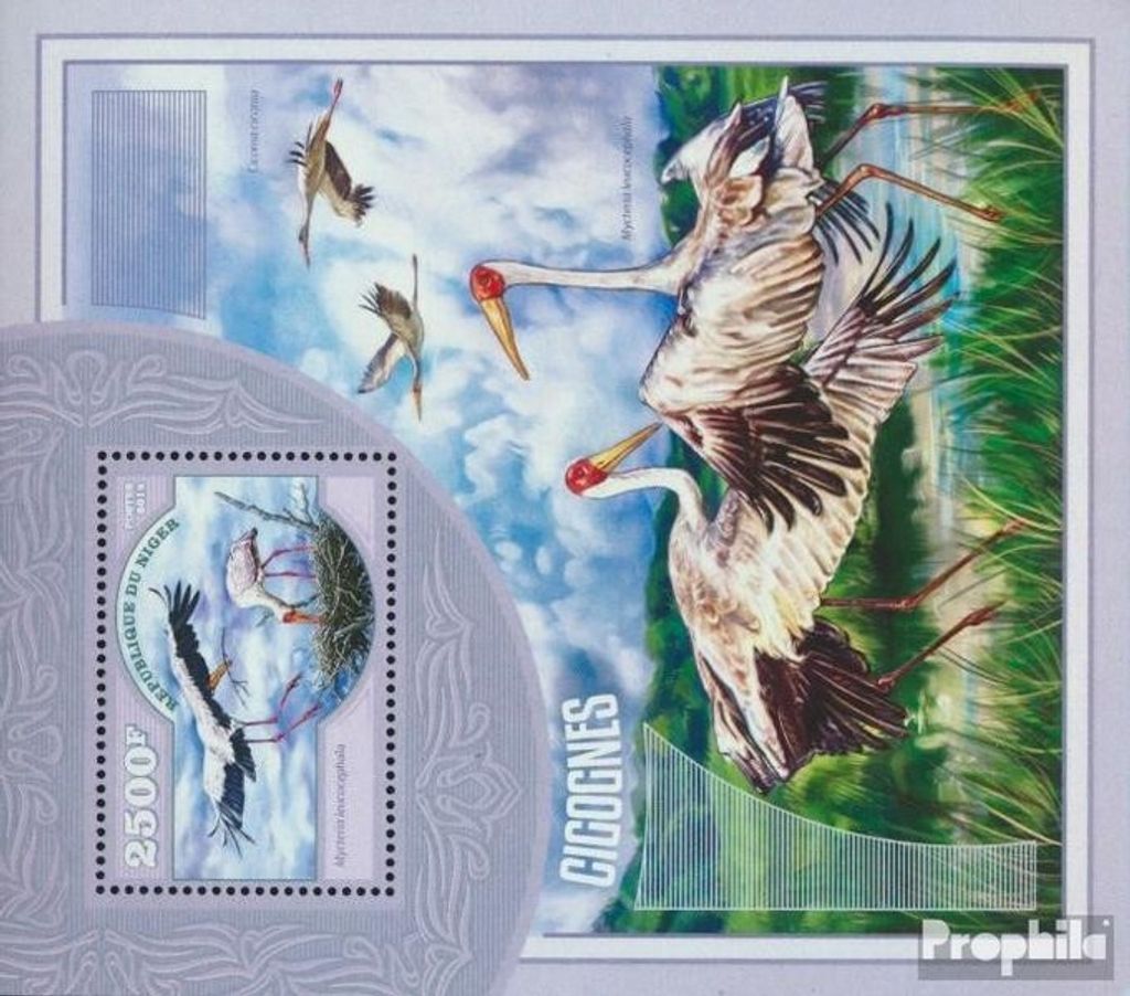 Briefmarken Niger 2014 Mi Block 354 (kompl. Ausg.) postfrisch Störche