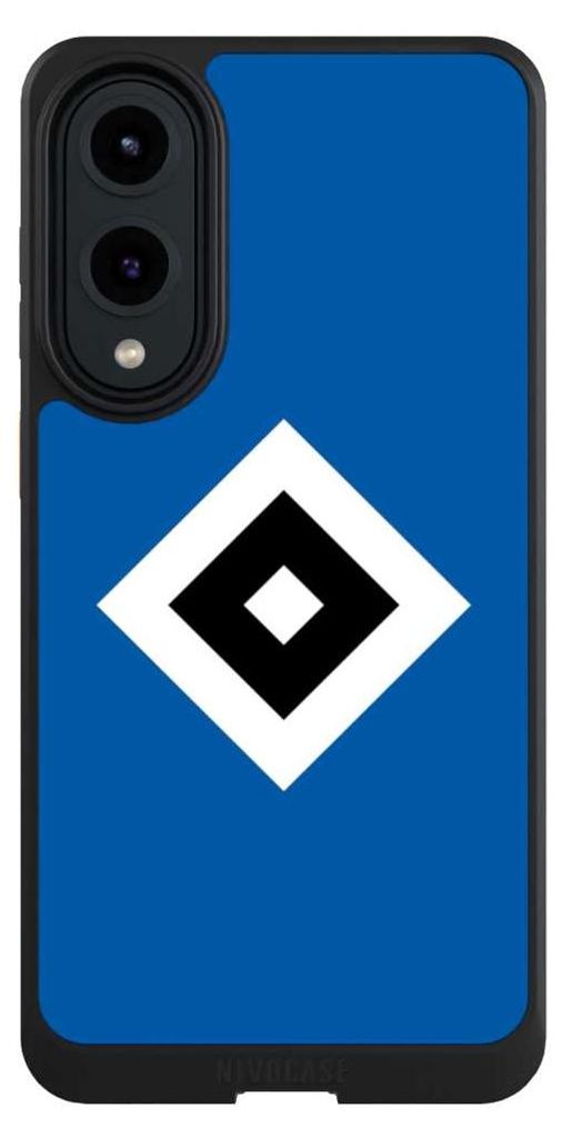 NIVOCASE Hülle für Samsung Galaxy S25 Edge Handyhülle NIVOcore Case Schwarz HSV Hamburger SV Logo