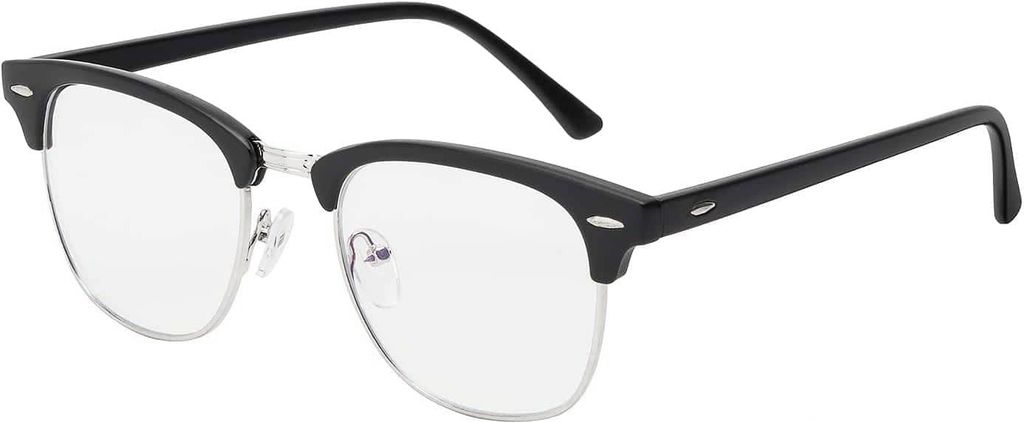 Uni Blaulichtfilter Blaulichtblocker Brille Anti Glanz, Sport, Computerspiele Schwarz Silber