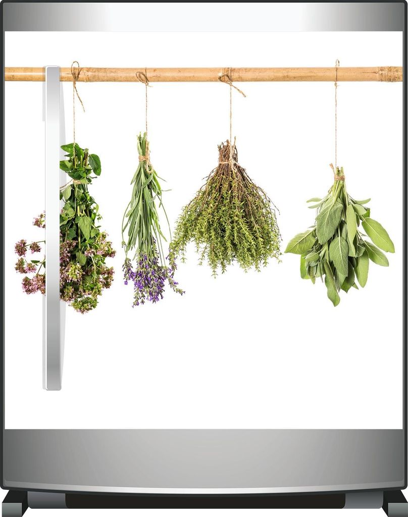 Wallario Sticker / Aufkleber für Kühlschrank / Geschirrspüler / Küchenschränke, selbstklebende Folie - 60 x 60 cm, Motiv: Verschiedene Kräute...
