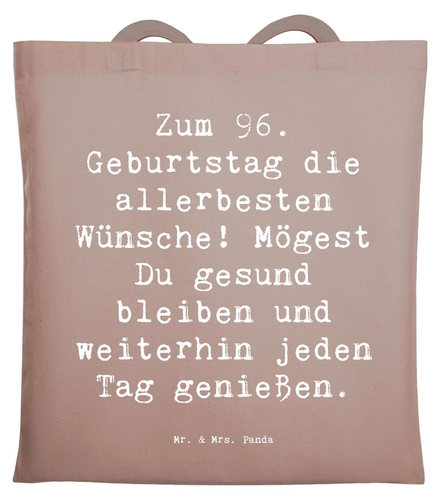 Mr. & Mrs. Panda Tote Bag Spruch 96. Geburtstag - Braun Produktbild 