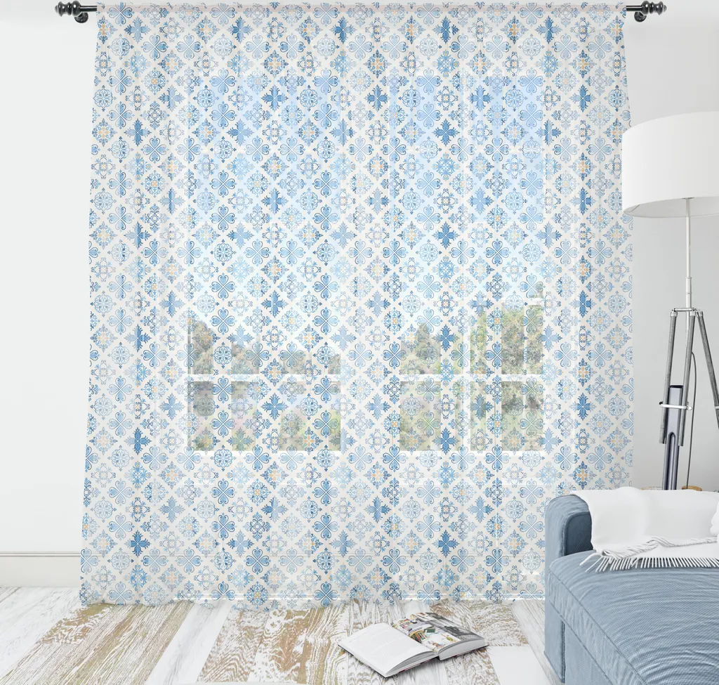 Arazzo Orientale ABAKUHAUS Arabesque 220x274cm | Arredo Parete Blu Cielo
