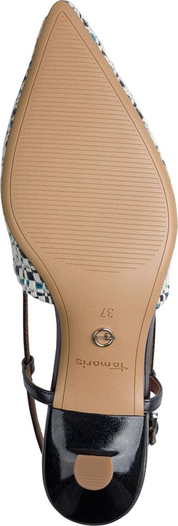 Tamaris Vegan Damen Pumps gewebt Strass Applikation 1-29512-46, Größe:38 EU, Farbe:Blau