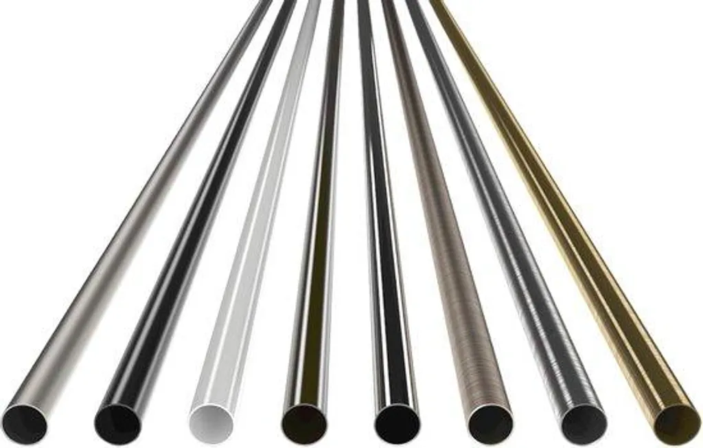 Tube pour rideau 120 cm aspect inox 25 mm idéal pour salon et chambre