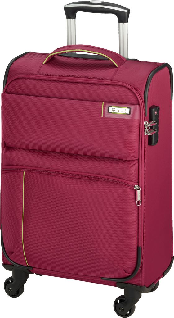 Stoffkoffer Handgepäck Rollen Trolley kleiner 55 cm Pink 2,2 kg Bowatex