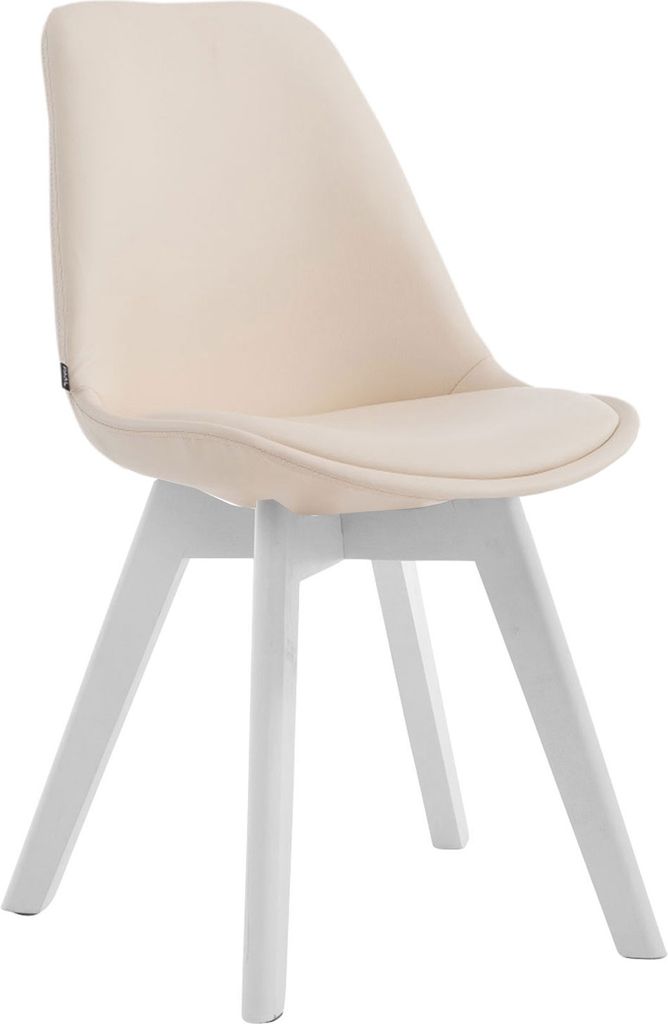 Stuhl HLO-CP58 Kunstleder Weiß  creme Produktbild 