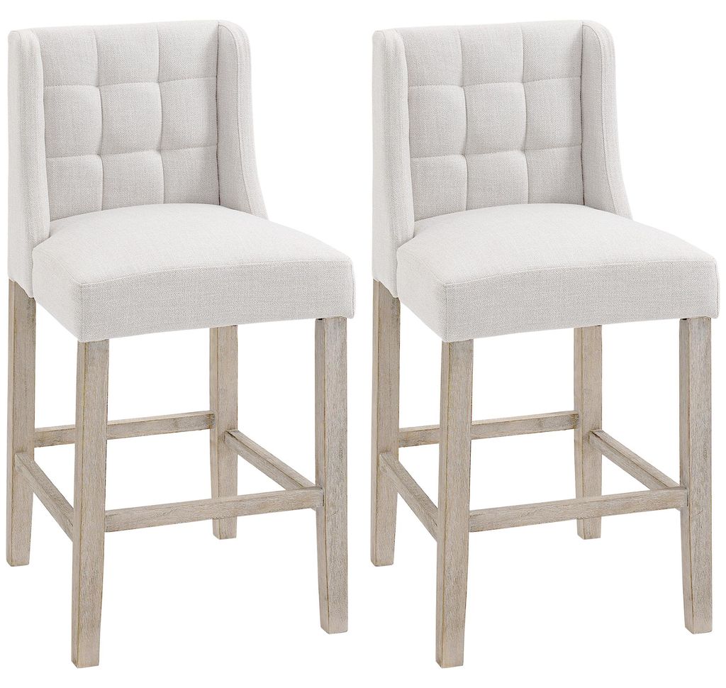 HOMCOM 2-delige set barkrukken, moderne keukenstoelen, Productafbeelding 