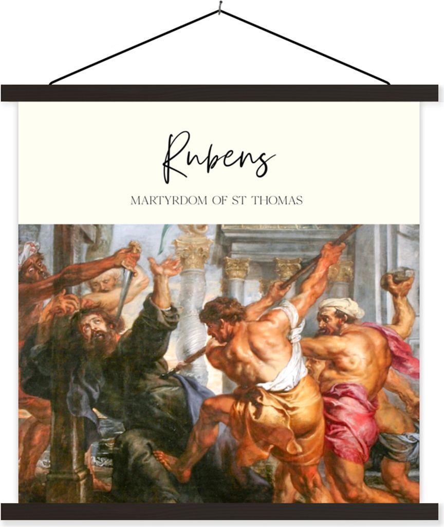 MuchoWow Textilposter Malerei - Rubens - Barock 60x60 cm mit schwarzem Rahmen - Posteraufhänger