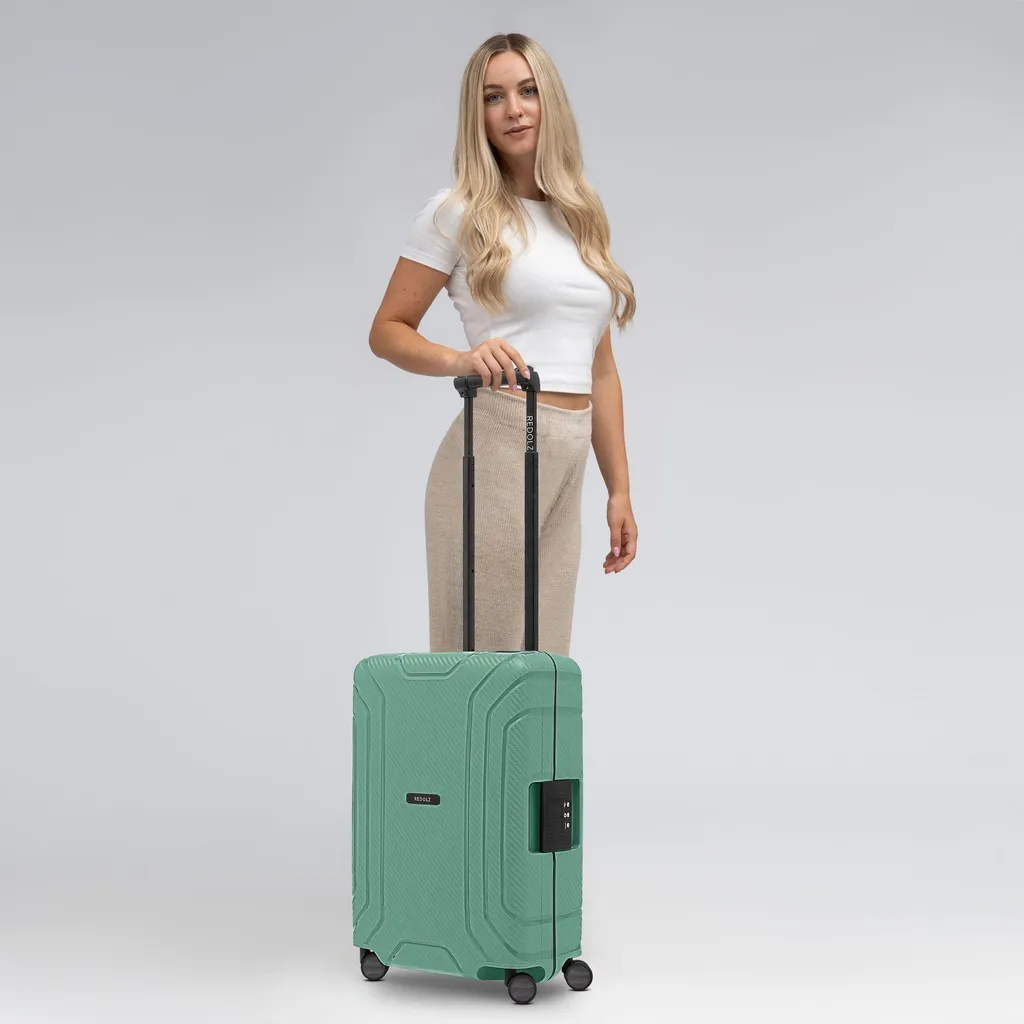 Valise de cabine rigide à 4 roues REDOLZ 55cm vert menthe Essentials 15