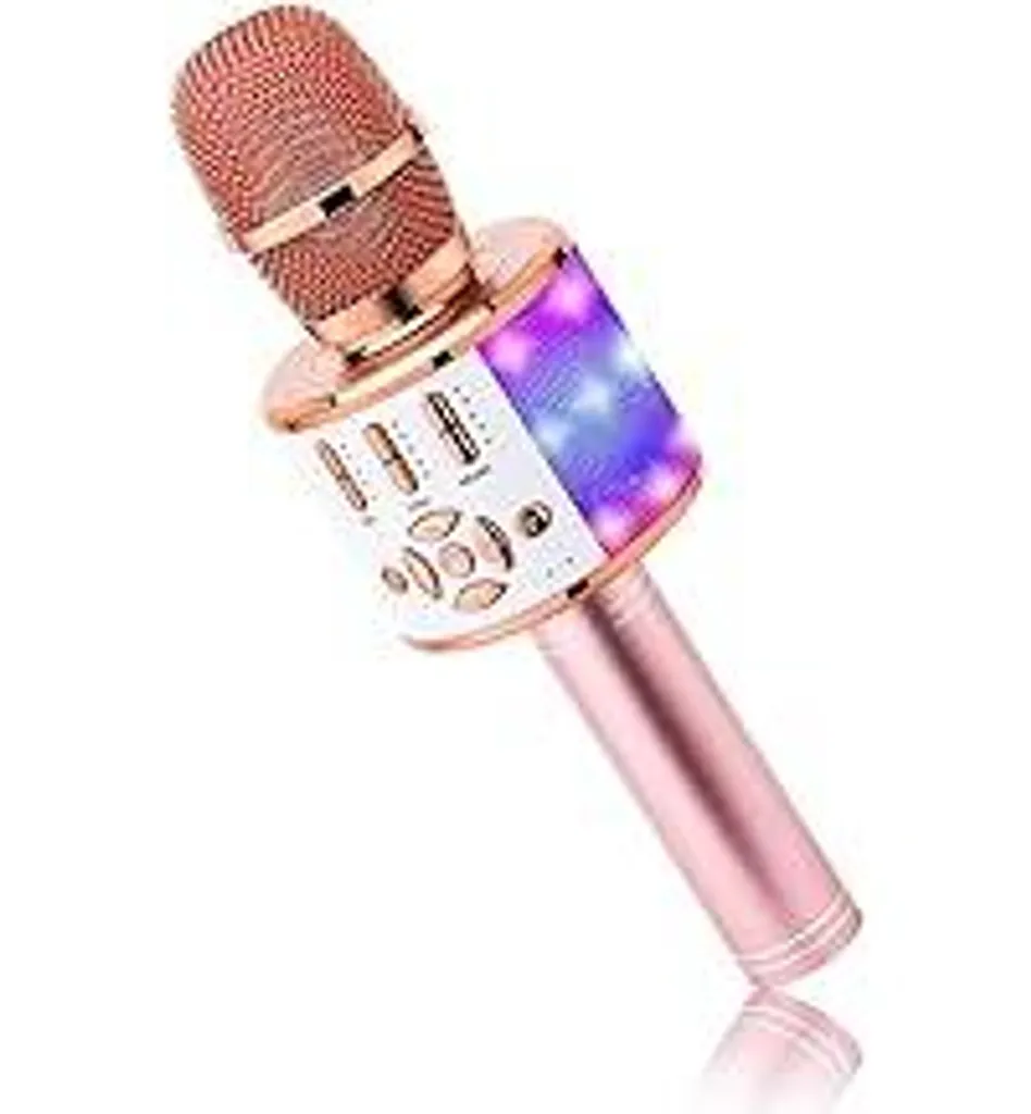 BONAOK Q37 Microfono Bluetooth Rosa: Karaoke LED per Bambini - 1