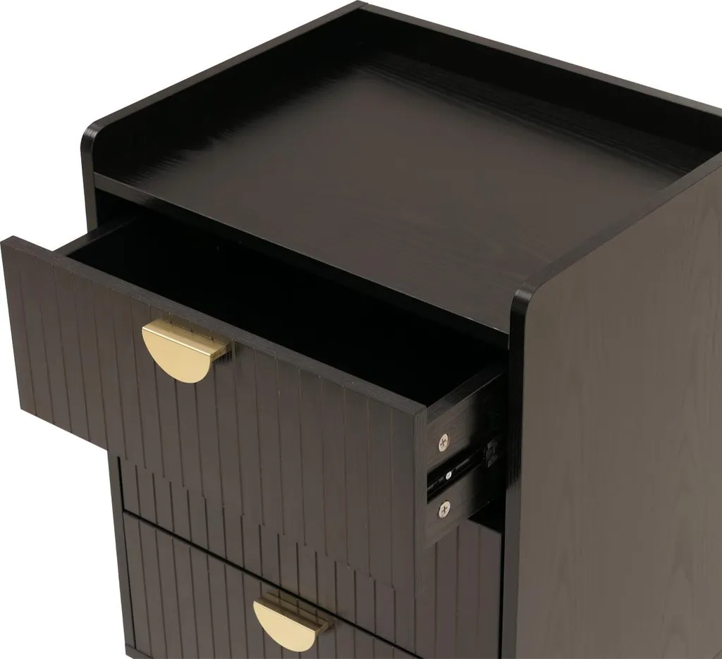 Cassettiera Moderna HWC-O39 Nera | Mobile 3 Cassetti per Casa e Studio - 5