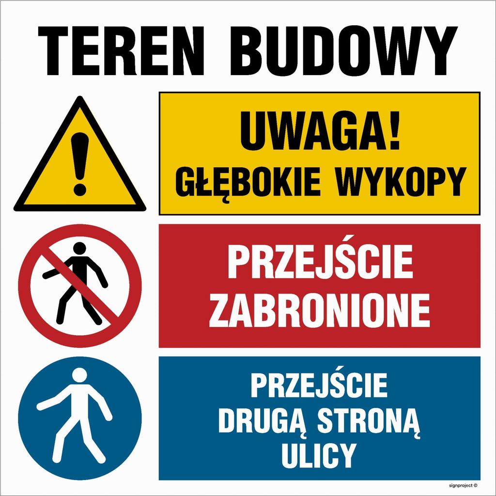 OI033 Baustelle, Achtung: Tiefe Baugruben, Durchgang