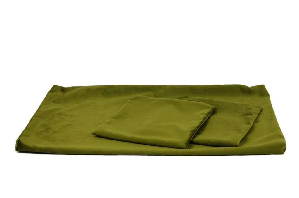 Housses de coussin en velours animal-design olive pour chien et chat