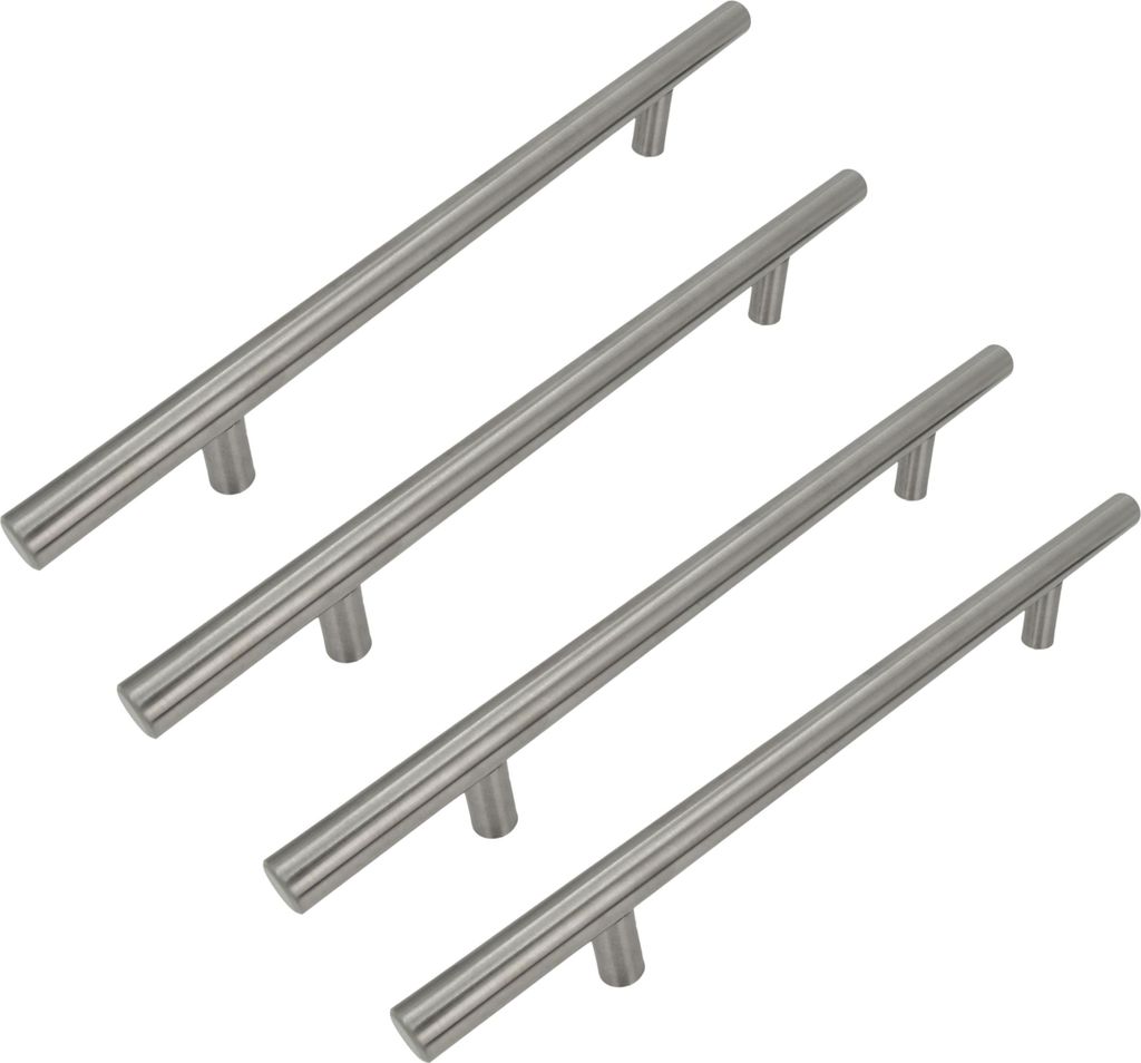 4er-Set Möbelgriffe aus Edelstahl, 160 mm, mattes gebürstetes Silber für moderne Möbelgestaltung