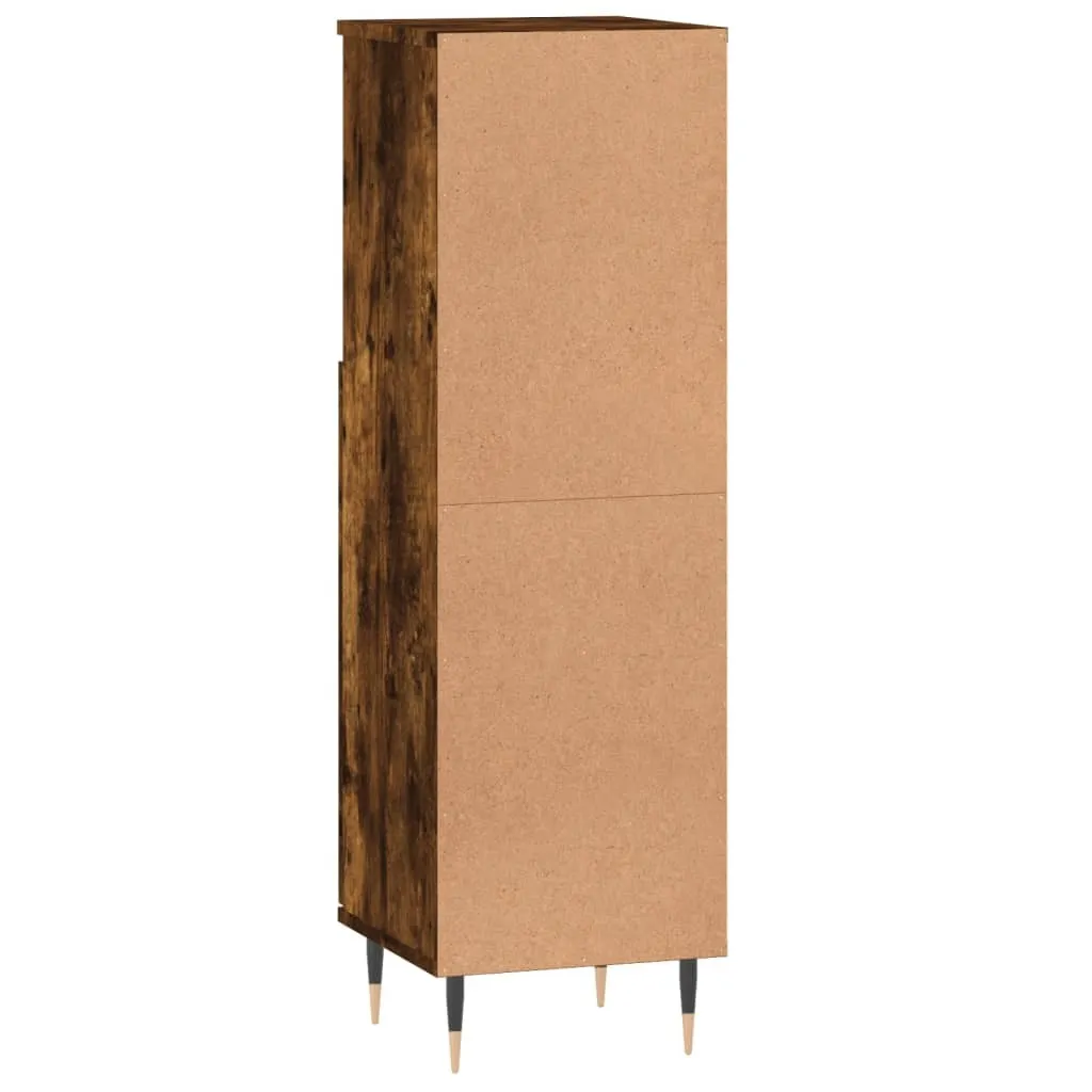Mobile Bagno Rovere Fumé 30x30x100 cm | Colonna Salvaspazio Legno - 8