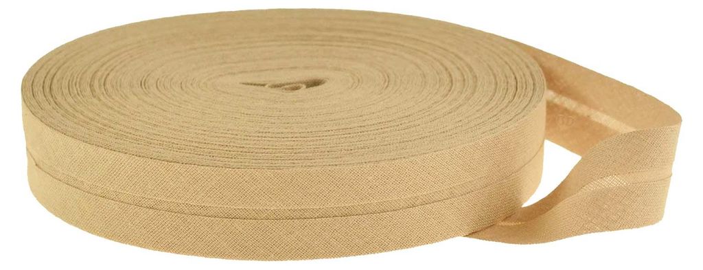 Schrägband Baumwolle uni 25m x 20mm breit gefalzt Produktbild 