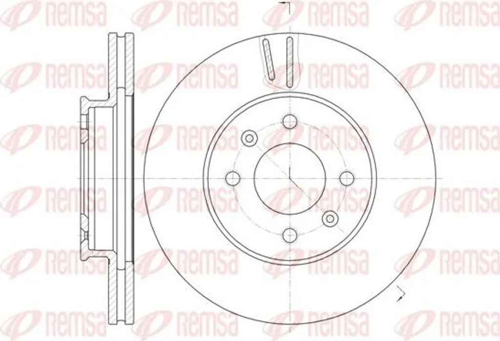 Disque de frein haute friction REMSA 61023.10 en fonte ventilée