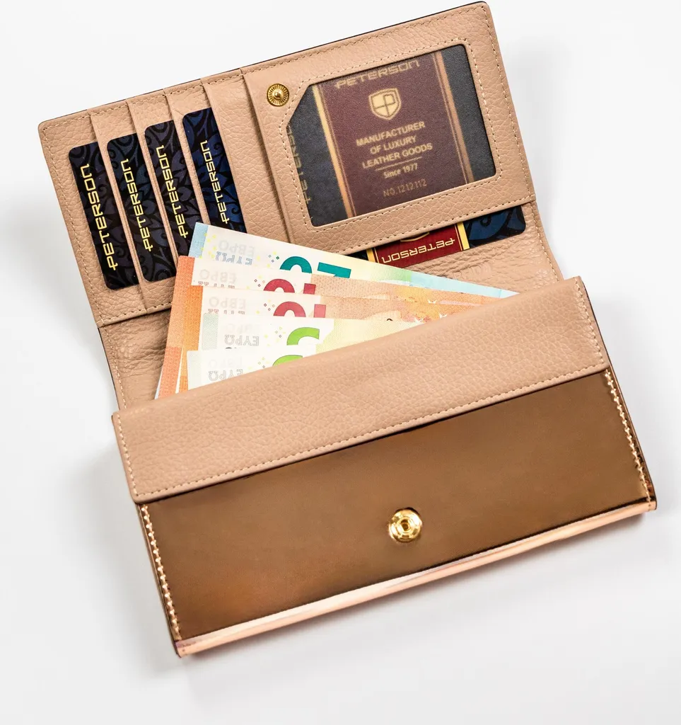 Regalo Donna Portafoglio Peterson Pelle Nero Oro - Confezione Inclusa - 7