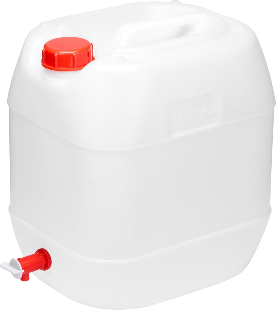 Garronda Wasserkanister mit Hahn BPA-frei Lebensmittelecht Camping Kanister mit Zapfhahn Kanister 20L Wassertank Weiß GD-0083