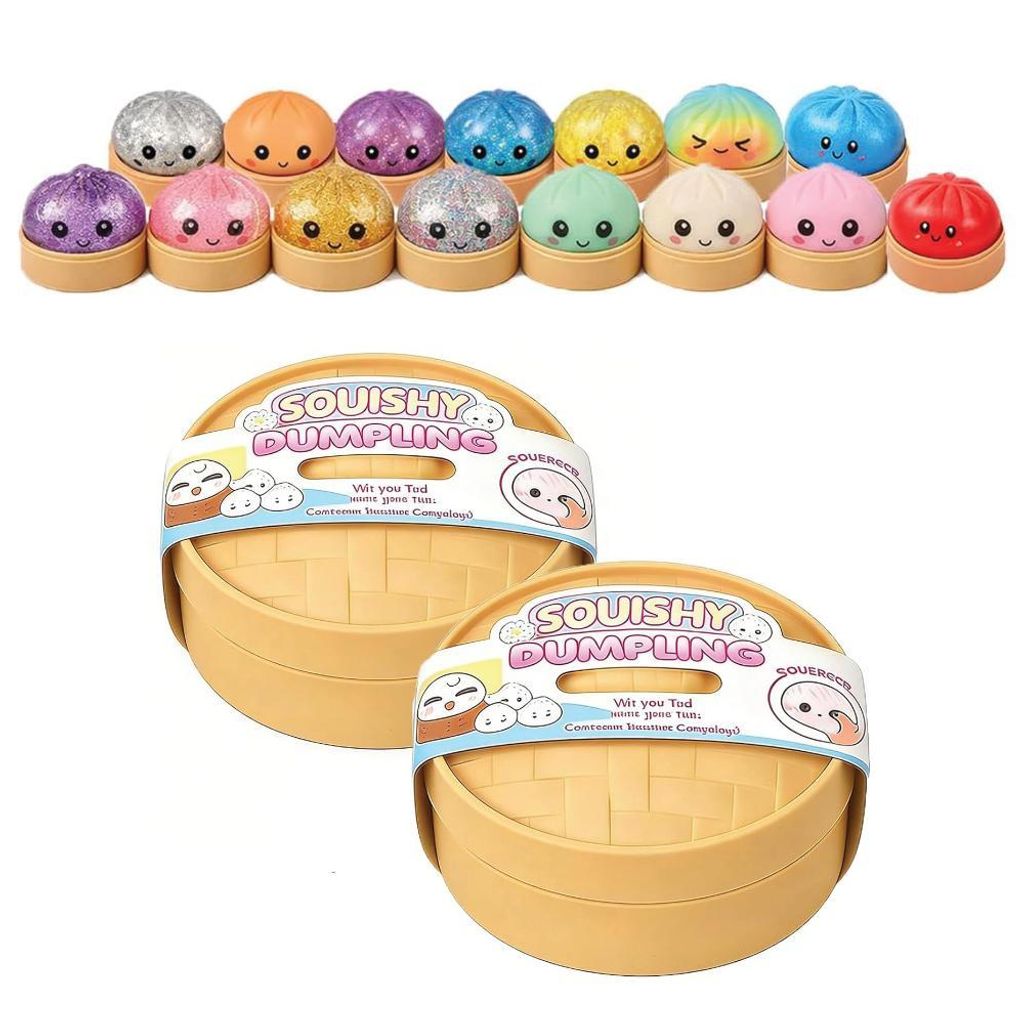Dumpling Squishy Mystery mit Dampfgarer-Box, 9,5cm Produktbild 