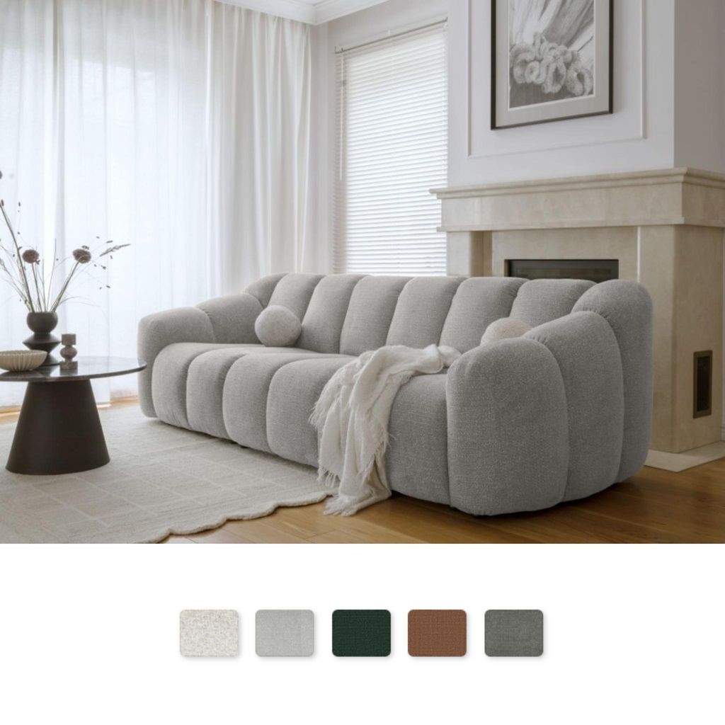 MIUFORM Shell - 4-Sitzer Sofa - 260x109 cm - Hellgrau - Modulsofa Couch