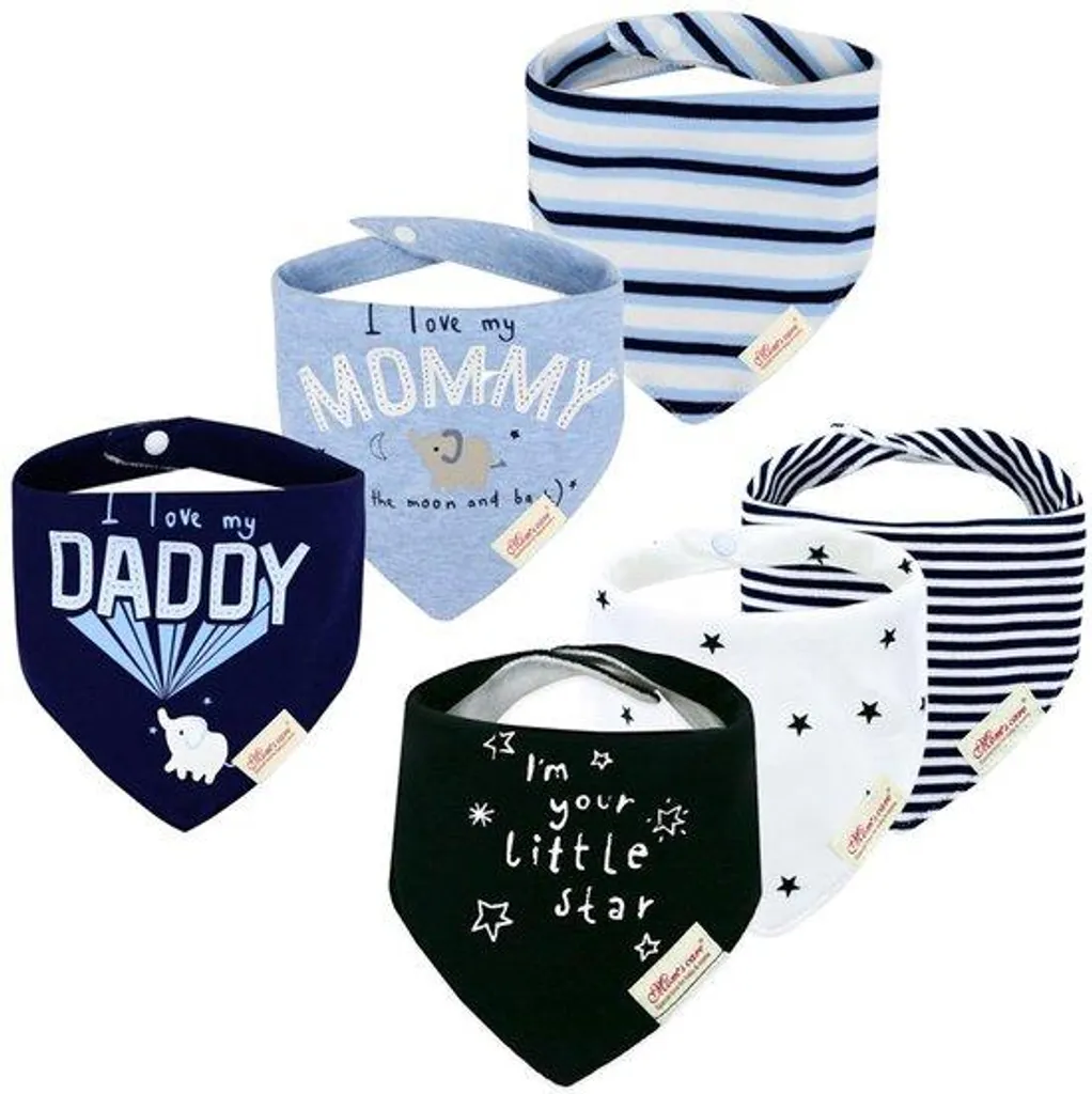 Bavoir en coton souple pour nouveau-né | Lot de 6 bavoirs de rechange