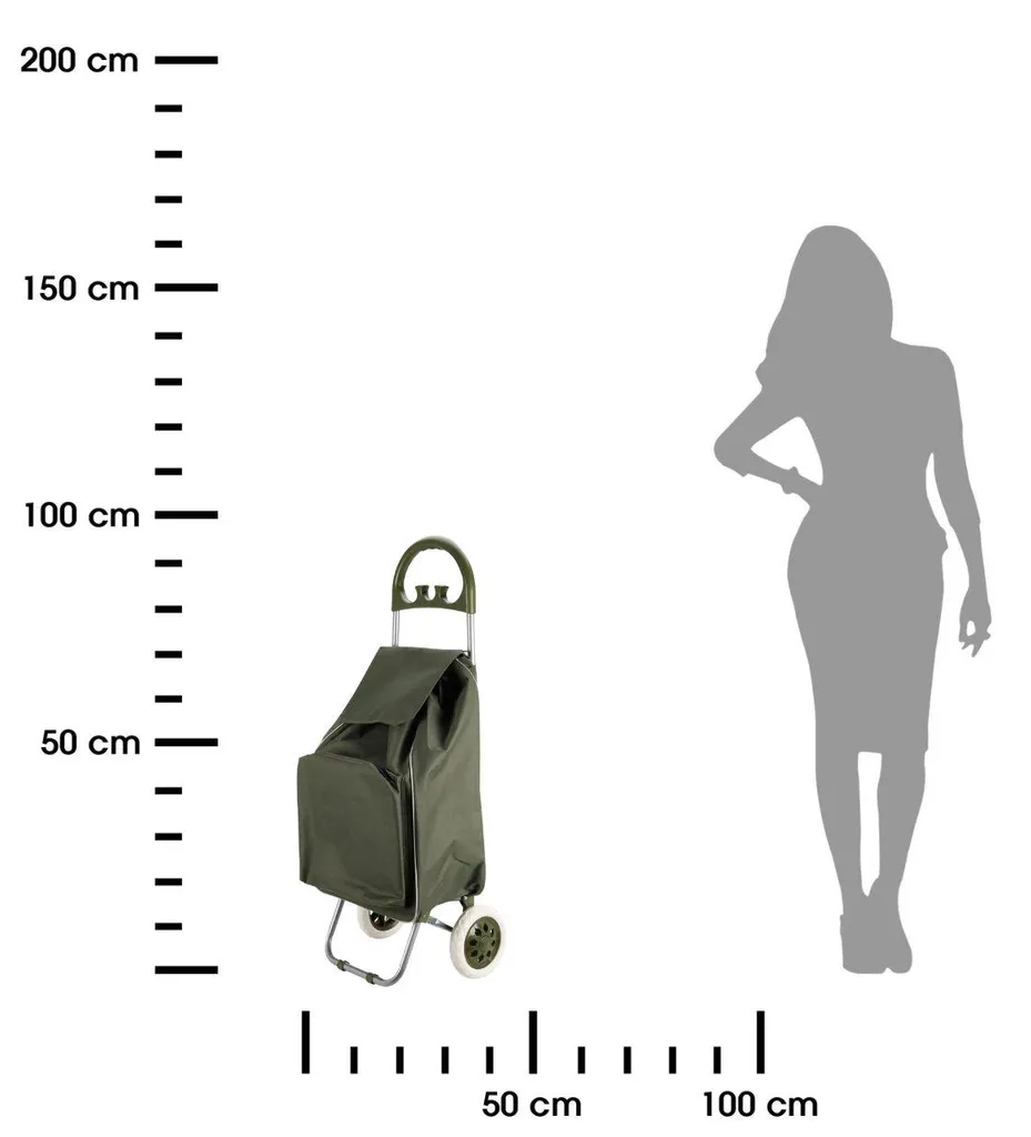 Caddie de courses 40 litres vert à 2 roues - Sac robuste et léger - 3