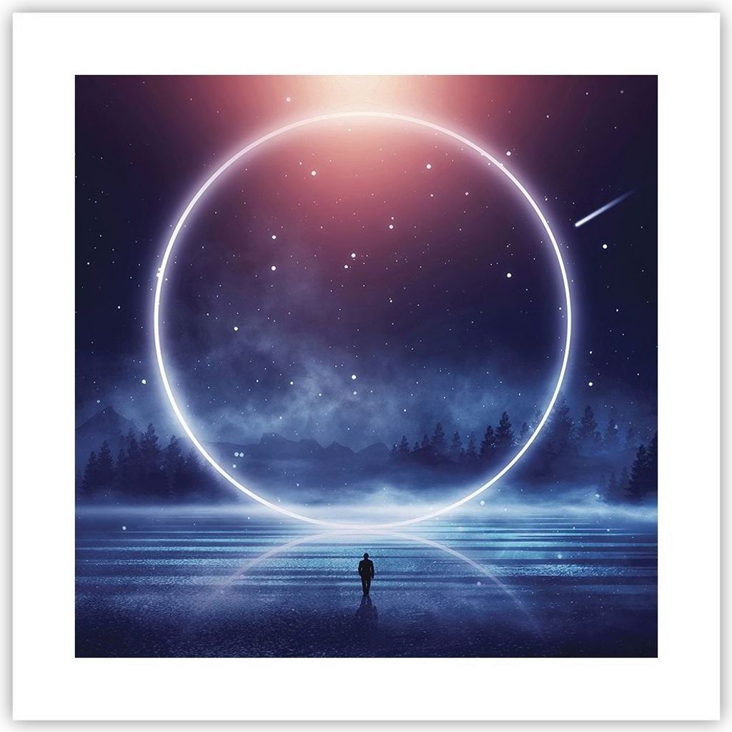 Poster - Poster ohne Rahmen - Fantasie Ring Kosmos - 40x40 Produktbild 