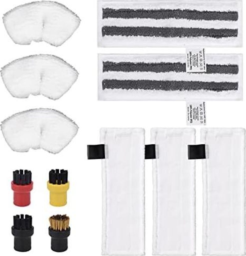 12 Stück Mikrofaser-Tuchset, Zubehör Kompatibel für Kärcher Dampfreiniger Easyfix SC2 SC3 SC4 SC5, 3 Mikrofaser-Überzugsset + 2 Schleiflappen ...