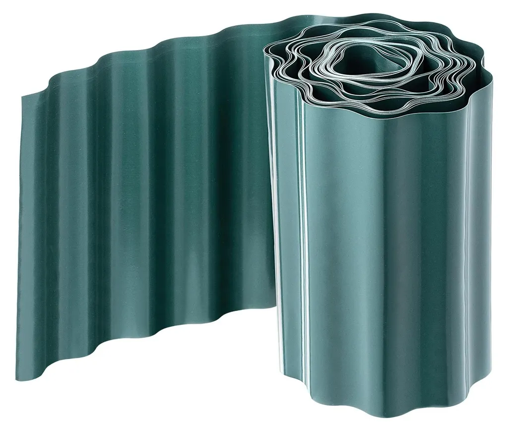 Bordure de pelouse souple ondulée verte 20 cm x 9 m en plastique flexible