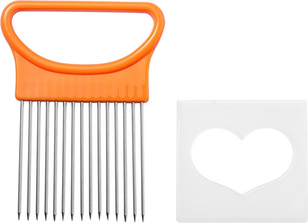 Zwiebelhalter aus Edelstahl, Gemüseschneider, Küchenwerkzeug mit 10 Gabeln, rutschfestem Griff zum Schneiden von Zwiebeln, Kartoffeln, Tomaten un...