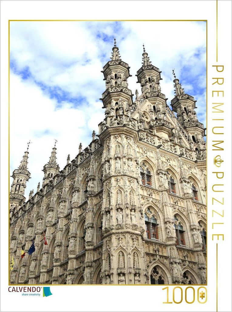 CALVENDO Puzzle Das historische Rathaus im belgischen LöwenE | 1000 Teile Lege-Größe 64x48cm Foto-Puzzle für glückliche Stunden