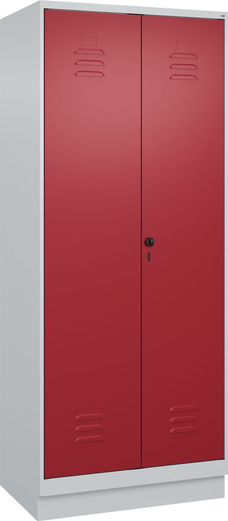 CP Putzmittelschrank Classic PLUS 080120-02 S10001 lichtgrau, rubinrot 80,0 x 50,0 x 195,0 cm, aufgebaut