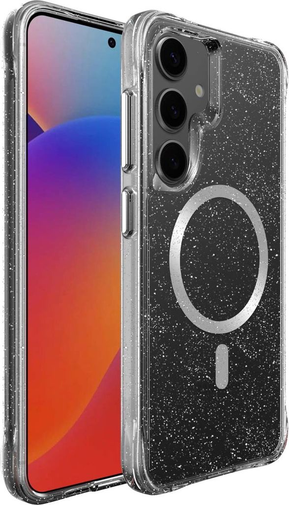 imoshion Klare Glitter Backcover mit MagSafe Samsung Galaxy S25 - Silber