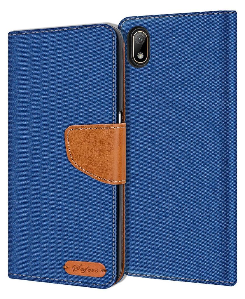 Handy Hülle Huawei Y5 2019 Tasche Wallet Flip Case Schutz Hülle Stoff Cover