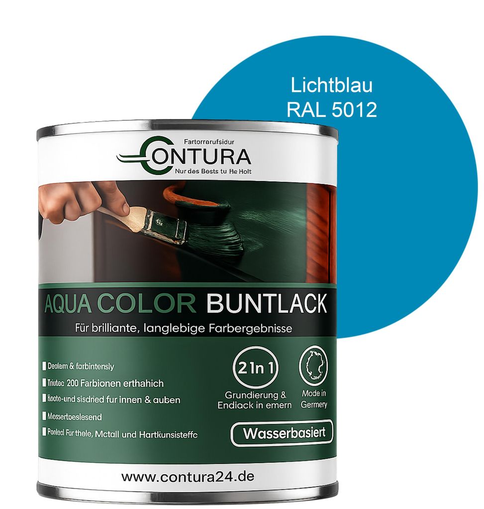 Contura 750ml. Buntlack Lackfarbe Lack Außen Innen Holz Produktbild 